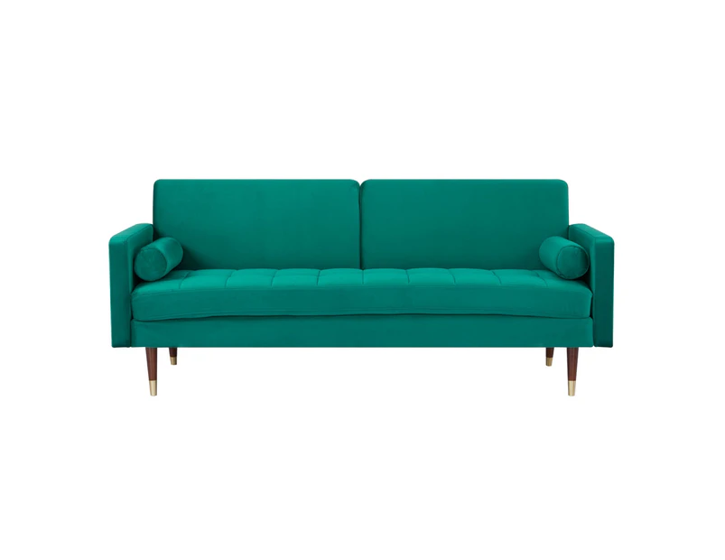 Livia 3 Seater Sofa Bed Fabric Uplholstered Lounge Couch - Green