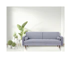 Livia 3 Seater Sofa Bed Fabric Uplholstered Lounge Couch - Gey