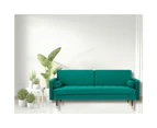 Livia 3 Seater Sofa Bed Fabric Uplholstered Lounge Couch - Green