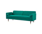 Livia 3 Seater Sofa Bed Fabric Uplholstered Lounge Couch - Green