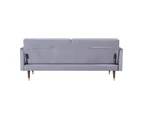 Livia 3 Seater Sofa Bed Fabric Uplholstered Lounge Couch - Gey