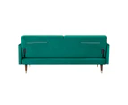 Livia 3 Seater Sofa Bed Fabric Uplholstered Lounge Couch - Green