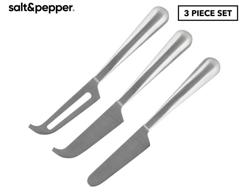 Salt & Pepper 3-Piece Fromage Long Cheese Knife Set - Silver