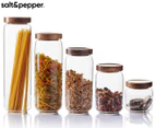 Salt & Pepper 5-Piece Canister Set