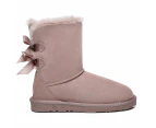 Short Double Bow Women UGG Boots - Dawn Pink