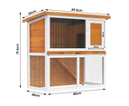 Advwin Large Run Wooden Pet Hutch Rabbit Cage House Outdoor(2 Storey, Brown)