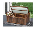 Livsip Outdoor Storage Box Garden Bench XL Wooden Chest Tool Container Cabinet 126x52x54CM