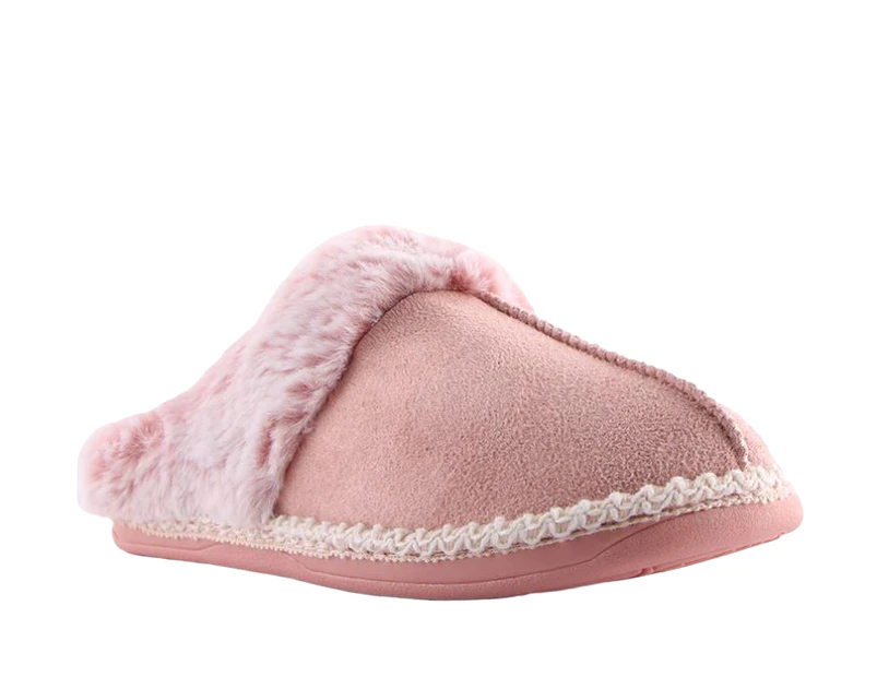 Womens Grosby Invisible Trident Pink Slippers Slip On Ladies Shoes - Pink