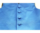 Royal Blue Boys Junior Vest Adjustable Waistcoat Polyester - Royal Blue