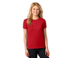 Female Ladies Women's Heavy Cotton Blank Plain Basic T-Shirt Tee Tops - Red