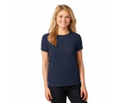 Female Ladies Women's Heavy Cotton Blank Plain Basic T-Shirt Tee Tops - Navy Blue