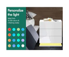 ALFORDSON Bedside Table RGB LED 3 Drawers White