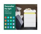 ALFORDSON Bedside Table RGB LED 3 Drawers White