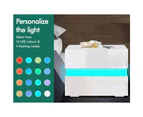 ALFORDSON Bedside Table RGB LED 2 Drawers White