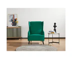 Sylvia Set of 2 Accent Sofa Arm Chair Fabric Uplholstered Lounge Couch - Green