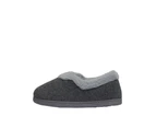 Womens Grosby Invisible Beatrice Grey Fur Slippers Slip On Ladies Shoes - Grey