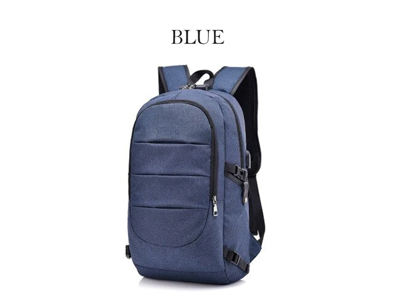 Vibe Geeks Waterproof Laptop Backpack with USB Port, Anti-theft - Blue