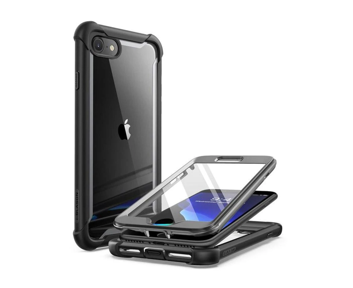 Iphone 7  8 Se  Case With  Built-in Screen Protector Ares full Rugged Clear - Black