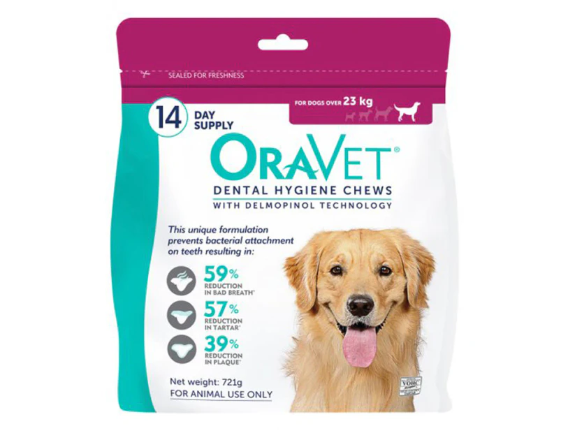 Plaque & Tartar Dental Control Chews for Large Dogs over 23kg - 14 Chews