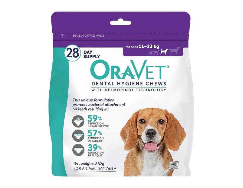 Plaque & Tartar Control Chews for Medium Dogs 11-23kg, 28's