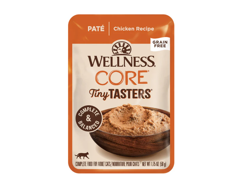 Wellness Core Adult Tiny Tasters Pate Wet Cat Food Chicken Recipe 50g x 12