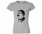 Joseph Stalin Soviet Union Russian Socialist Ladies Women Grey T Shirt Tee Top