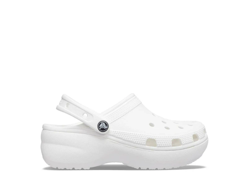 Crocs Womens Classic Platform Clog Sandals - White