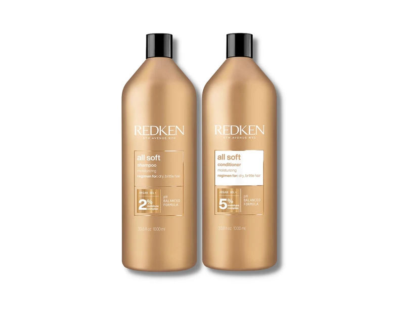 Redken All Soft Shampoo & Conditioner 1 Litre Duo