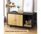 Alopet Wooden Cat Litter Box Enclosure Cabinet Sideboard W/ Scratcher