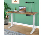 Ufurniture Electric Standing Desk Height Adjustable 140cm Splice Board Silver Frame/Walnut Color Table Top