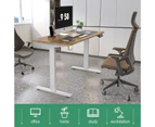 Ufurniture Electric Standing Desk Height Adjustable 140cm Splice Board Silver Frame/Walnut Color Table Top