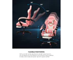 Oikiture Gaming Chair 7 RGB LED 8 Points Massage Racing Recliner Office Computer