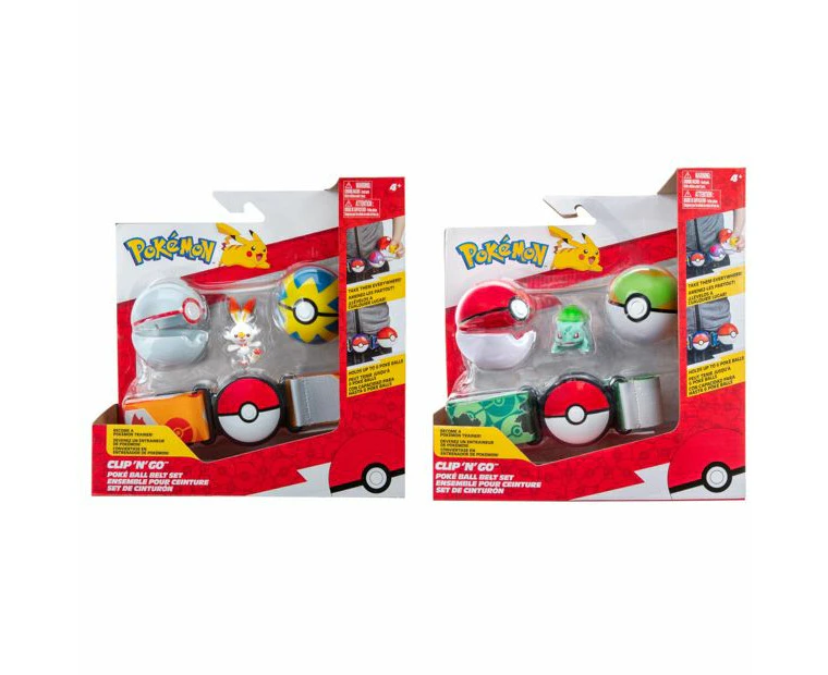 Pokemon Clip n Go Pokeball Belt Set (4 in the Assortment)