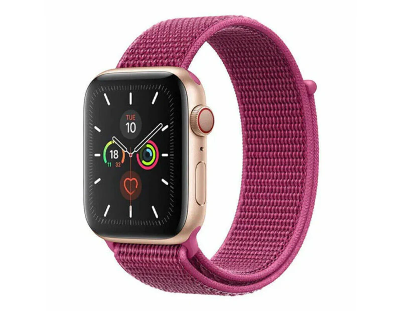 For Apple Watch Series 8 7 6 5 4 3 SE Nylon Loop Replacement Strap Band 42MM/44MM/45MM - Dragon Fruit 41#