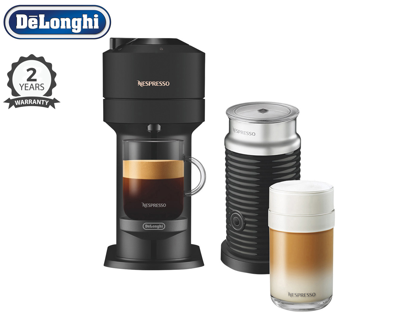 DéLonghi Nespresso Virtuo Next Coffee Machine Bundle - Matte Black ENV120BMAE