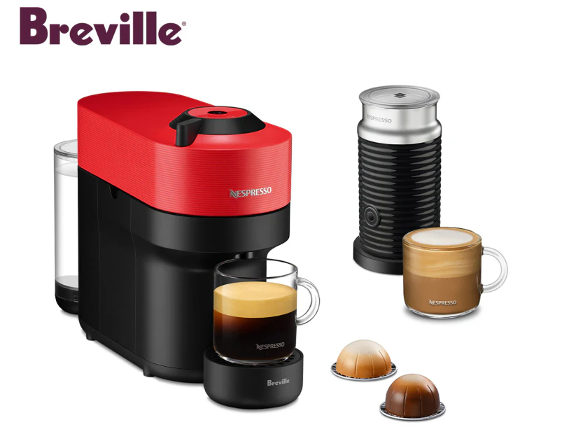 Breville Nespresso Vertuo Pop Coffee Machine 1.1L Bundle - Red BNV150RED4JAN1