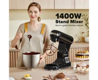 ADVWIN 6.5L 1400W Stand Mixer, 6-Speed Black Electric Food Mixer