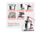 ADVWIN 6.5L 1400W Stand Mixer, 6-Speed Pink Electric Food Mixer