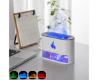 Salt Stone Ultrasonic Aroma Diffuser Humidifier Coloful Flame Night Light Home Decor Gifts White