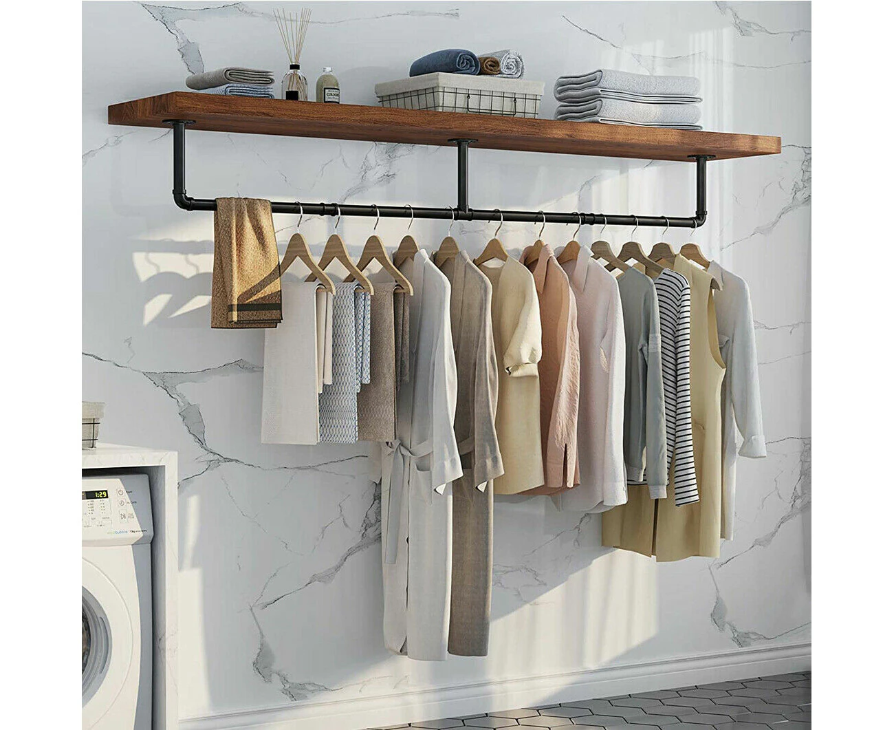 Wall Mounted Clothes Rack Garment Rack Hanging