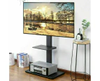 Height Adjustable 32 to 65 inch TV Floor Stand with Swivel Mount Bracket Shelf