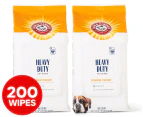 2 x 100pk Arm & Hammer Heavy Duty Pet Wipes Tropical Mango