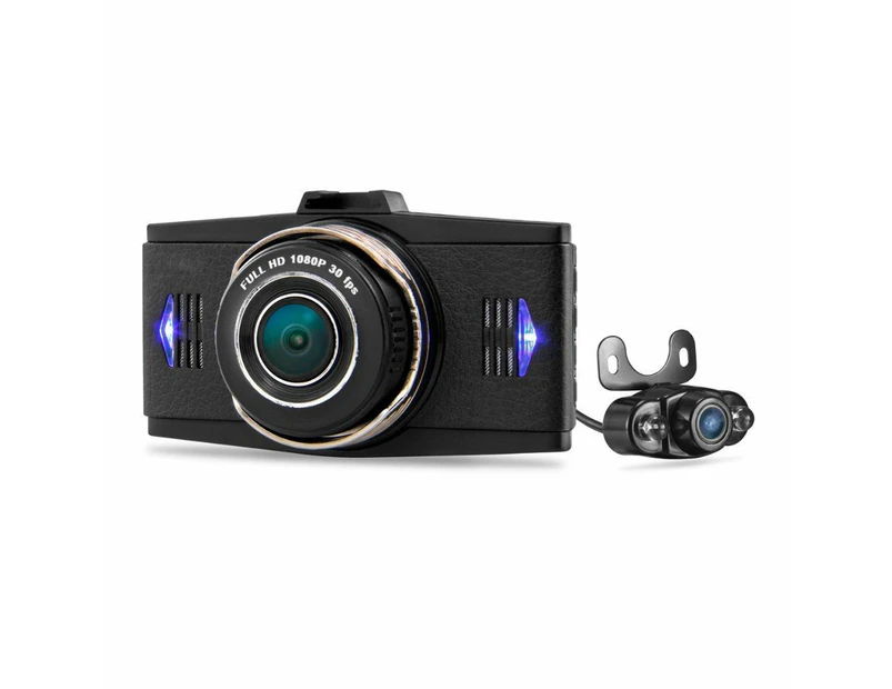 Hd 1296P Dual Car Dvr Cam Front Rear Record 3" Lcd Wide Lens G9Wb