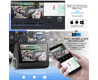 4K UHD In Car DVR Crash Camera Recorder Built In GPS WiFi 3" IPS LCD Front Rear Cam