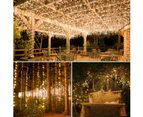 Outdoor Solar String Lights,33Feet 100Led Solar Powered Fairy Lights Waterproof Decoration Lights For Patio Yard Trees Christmas Party (Warm White)