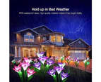 Solar Lights Outdoor Garden Decorative Flowers 4 Pack, Waterproof , Multi-Color Changing Led Solar Powered Landscape Lights For Yard Garden Patio