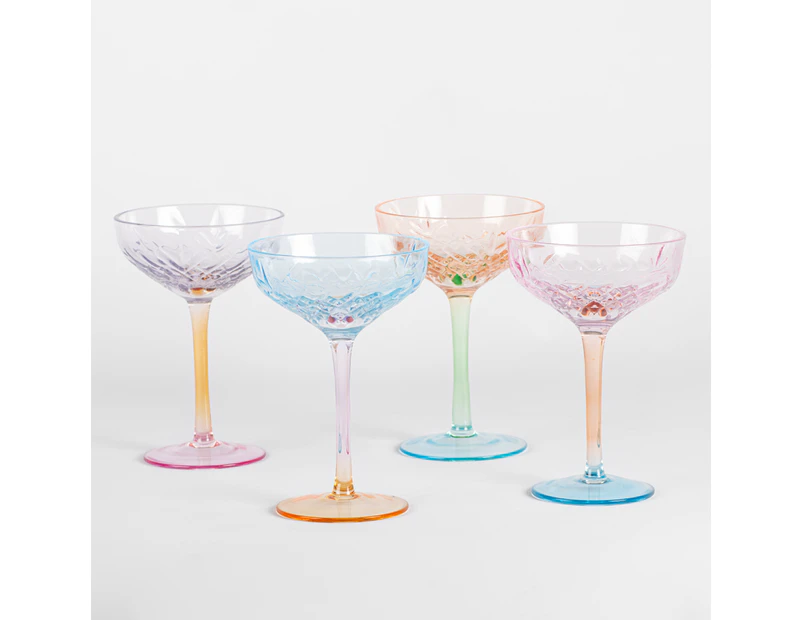 Refined Gifts Champagne Coupe Coloured Pack of 4