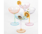 Refined Gifts Champagne Coupe Coloured Pack of 4