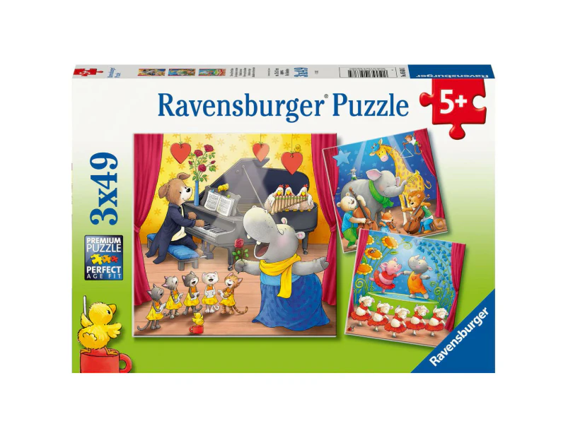 Ravensburger - Animals On Stage Puzzles 3 x 49 Piece