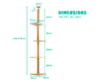 Paw Mate Cat Tree Scratcher PILLAR 278cm Adjustable Floor to Ceiling Condo Tower - Brown